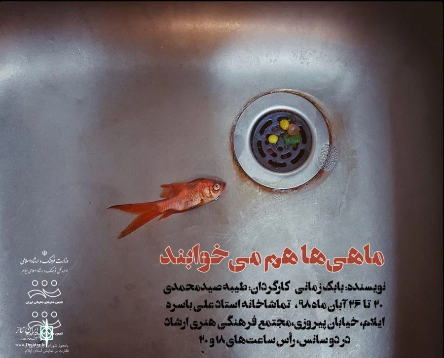 اجرای نمایش ماهی ها هم می خوابند در تماشاخانه استاد باسره ایلام 2